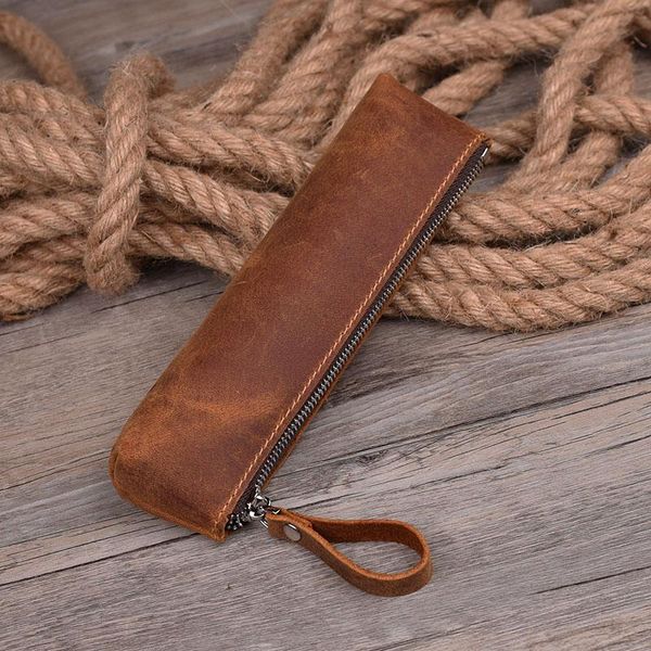 leather zippered pen bag creative handmade head layer cowhide pouch protective cover receiving gift pencil bags
leather zippered pen bag creative handmade head layer cowhide pouch protective cover receiving gift pencil bags