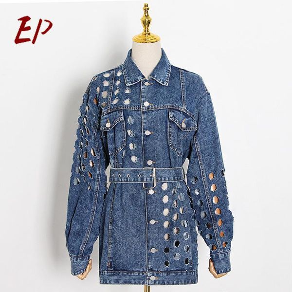 women's jackets ep 2021 spring autumn women denim long jeans fashion womens coat ladies thick sleeve frayed outwear, Black;brown
women's jackets ep 2021 spring autumn women denim long jeans fashion womens coat ladies thick sleeve frayed outwear, Black;brown