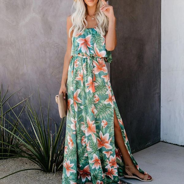 summer print floral off shoulder women dress side split beach maxi long dresses backless female holiday vestidos, Black;gray
summer print floral off shoulder women dress side split beach maxi long dresses backless female holiday vestidos, Black;gray