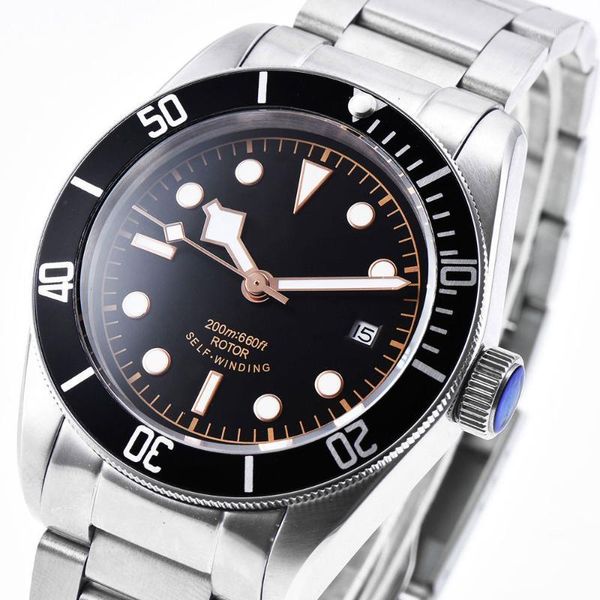 mens watch black bezel 41mm nh35 ss steel bands movement sapphire glass luminou waterproof swim automatic mechanical wristwatches, Slivery;brown
mens watch black bezel 41mm nh35 ss steel bands movement sapphire glass luminou waterproof swim automatic mechanical wristwatches, Slivery;brown
