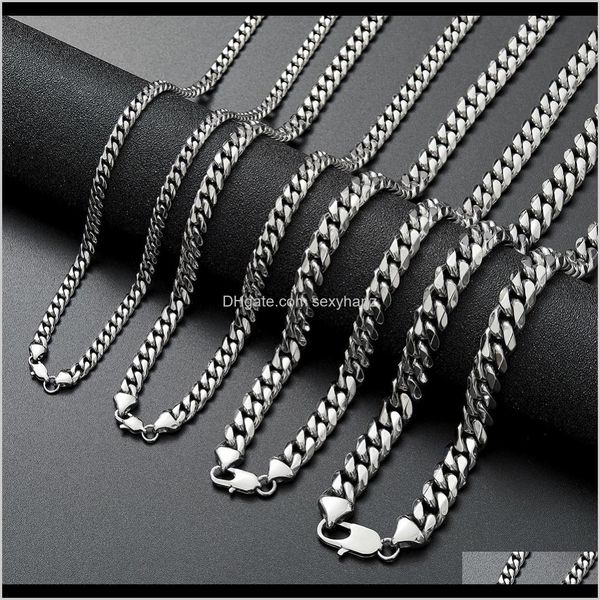 chains & pendants drop delivery 2021 stainless steel cuban link chain necklace sier mens necklaces hip hop jewelry 6/8/10/12mm ucv1b, Silver
chains & pendants drop delivery 2021 stainless steel cuban link chain necklace sier mens necklaces hip hop jewelry 6/8/10/12mm ucv1b, Silver