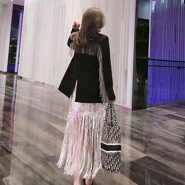 women's suits & blazers lanmrem 2021 spring suit collar heavy tassel lapel single-breasted solid color fashion slim jacket pc197, White;black
women's suits & blazers lanmrem 2021 spring suit collar heavy tassel lapel single-breasted solid color fashion slim jacket pc197, White;black