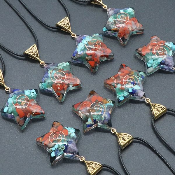star pendant 7 chakras orgonite stone necklace five points shape healing energy natural orgone crystal pendulum lucky om jewelry, Silver
star pendant 7 chakras orgonite stone necklace five points shape healing energy natural orgone crystal pendulum lucky om jewelry, Silver