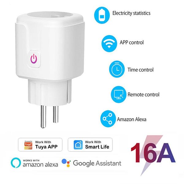 smart power plugs plug 16a wifi socket eu with metering tuya life app time control voice by alexa google home
smart power plugs plug 16a wifi socket eu with metering tuya life app time control voice by alexa google home