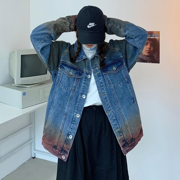 women's jackets oversize tie dye gradient denim jacket women men streetwear hip hop loose casual vintage jean coat spring autumn outerw, Black;brown
women's jackets oversize tie dye gradient denim jacket women men streetwear hip hop loose casual vintage jean coat spring autumn outerw, Black;brown