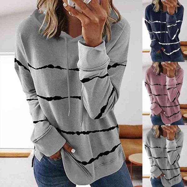 female striped elegant jumpers casual long sleeve pullover stripe print women oversized hoodie sweatshirt for shopping, White;black
female striped elegant jumpers casual long sleeve pullover stripe print women oversized hoodie sweatshirt for shopping, White;black