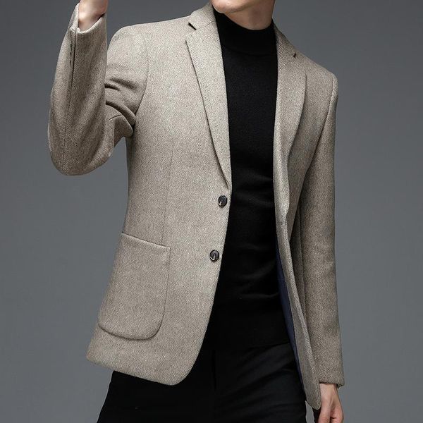 men's suits & blazers autumn winter men beige gray sheep wool smart casual cashmere woolen blend outfits 2 buttons front suit business, White;black
men's suits & blazers autumn winter men beige gray sheep wool smart casual cashmere woolen blend outfits 2 buttons front suit business, White;black