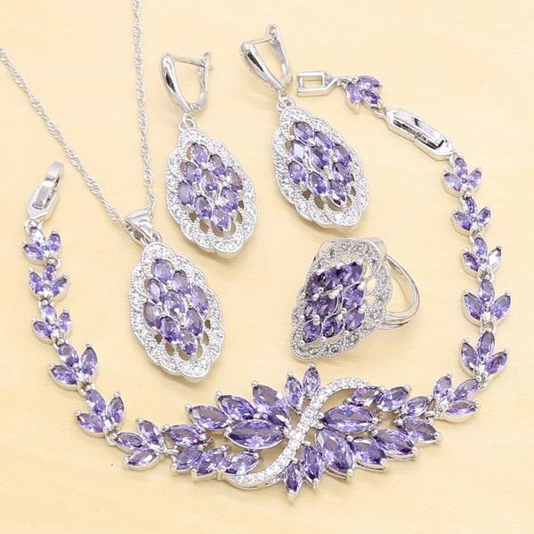 earrings & necklace wedding silver color jewelry sets for women birthday exquisite purple crystal ring bracelet christmas gift
earrings & necklace wedding silver color jewelry sets for women birthday exquisite purple crystal ring bracelet christmas gift