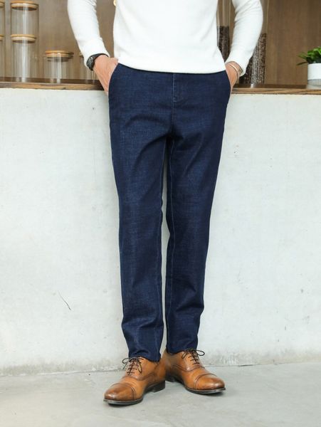 men slant pockets straight leg jeans a3mx#, Blue