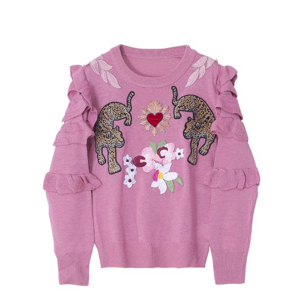 826 2021 runway autumn brand same style sweater short sleeve crew neck pink pullover fashion clothes womens yuecheng, White;black
826 2021 runway autumn brand same style sweater short sleeve crew neck pink pullover fashion clothes womens yuecheng, White;black