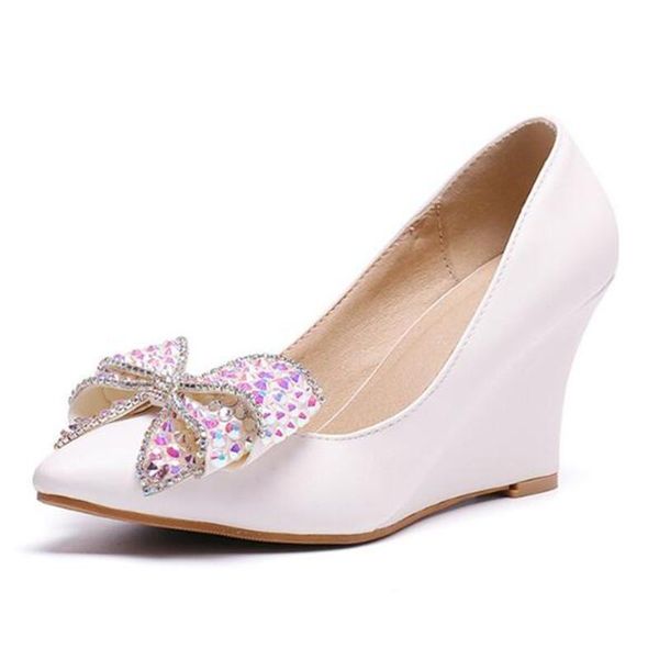 dress shoes brand women pumps pu slip on wedges high heels pointed toe party wedding rhinestones butterfly-knot for, Black
dress shoes brand women pumps pu slip on wedges high heels pointed toe party wedding rhinestones butterfly-knot for, Black