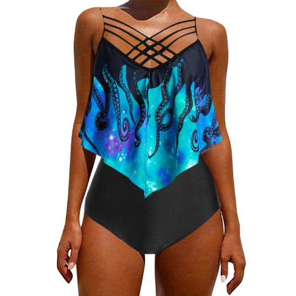 women's swimwear ruffled bikini set women push-up padded overlay ocs print flounce tankini maillot de bain femme 2021, White;black
women's swimwear ruffled bikini set women push-up padded overlay ocs print flounce tankini maillot de bain femme 2021, White;black