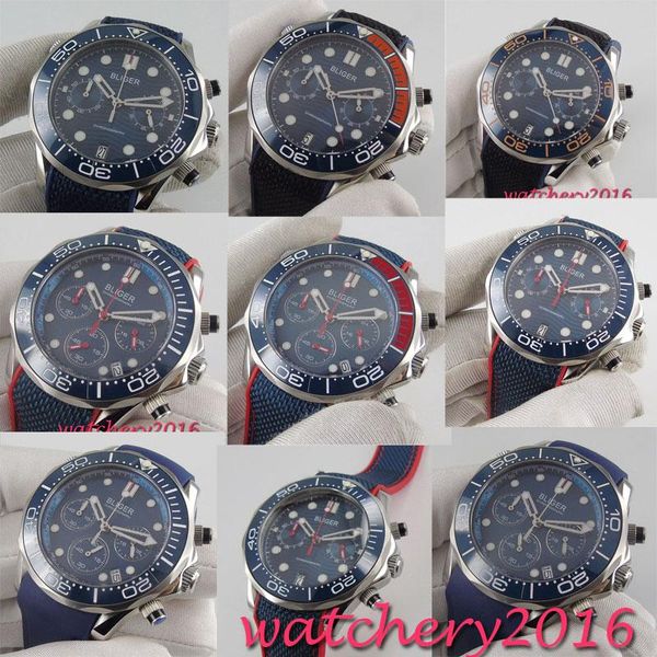 wristwatches 41mm blue dial ceramic bezel sapphire date quartz movement men's watch, Slivery;brown
wristwatches 41mm blue dial ceramic bezel sapphire date quartz movement men's watch, Slivery;brown