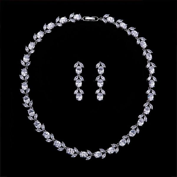 earrings & necklace classic full 5a cubic zirconia bridal y wedding earring set women prom party jewelry sets cn10293, Silver
earrings & necklace classic full 5a cubic zirconia bridal y wedding earring set women prom party jewelry sets cn10293, Silver