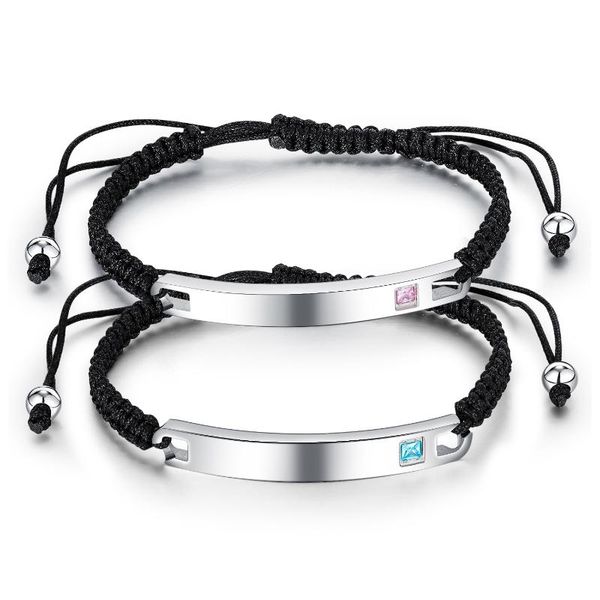 link, chain fashion braided bracelet personality titanium steel glossy couple, Black
link, chain fashion braided bracelet personality titanium steel glossy couple, Black