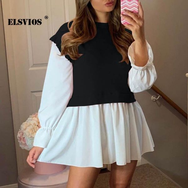 women's t-shirt spring autumn fashion ruffle o neck solid color patchwork fake two casual pullover long sleeves elegant slim office to, White
women's t-shirt spring autumn fashion ruffle o neck solid color patchwork fake two casual pullover long sleeves elegant slim office to, White