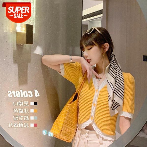 net red day limited candy color ice silk contrast v-neck short-sleeved shirt knitted cardigan can be issued on behalf of #lr7k, White
net red day limited candy color ice silk contrast v-neck short-sleeved shirt knitted cardigan can be issued on behalf of #lr7k, White