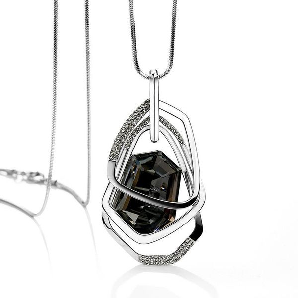 fashion geometry crystal long necklaces rhinestone sweater chain pendant necklace for women girls lady wedding jewelry gift, Silver
fashion geometry crystal long necklaces rhinestone sweater chain pendant necklace for women girls lady wedding jewelry gift, Silver