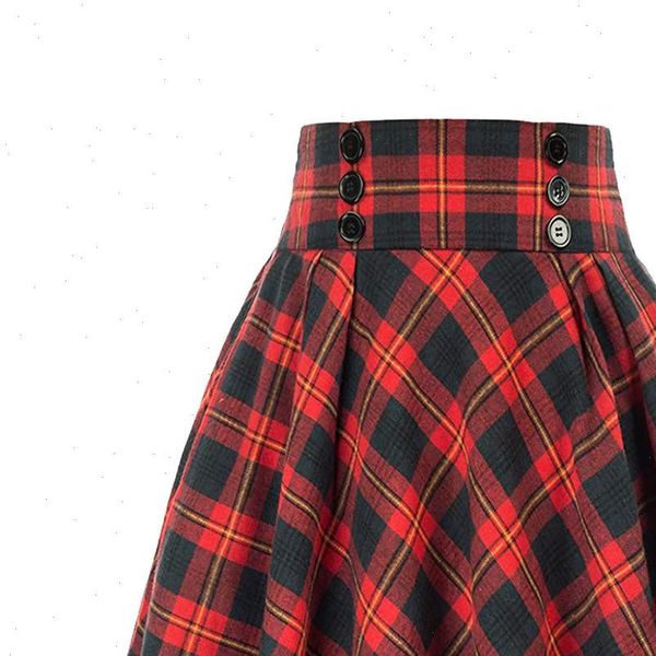 plaid tutu winter fashion women skirts casual button skirtwith pockets vintage high waist pleated, Black
plaid tutu winter fashion women skirts casual button skirtwith pockets vintage high waist pleated, Black