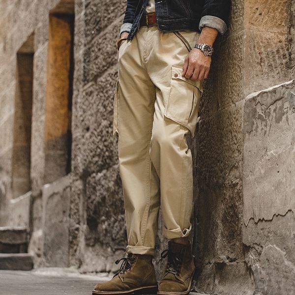 men's pants maden retro khaki tapered cargo men mountain military pant cotton zipper pocket casual trendy long j963, Black
men's pants maden retro khaki tapered cargo men mountain military pant cotton zipper pocket casual trendy long j963, Black