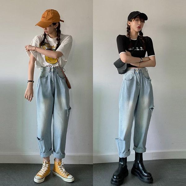 women's jeans vintage blue ripped woman high waist plus size jean femme spring summer mom casual loose vaqueros mujer 2021
women's jeans vintage blue ripped woman high waist plus size jean femme spring summer mom casual loose vaqueros mujer 2021