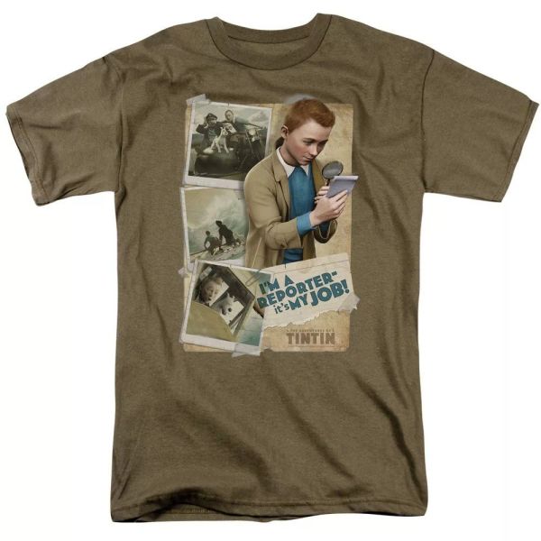tintin i'm a reporter t-shirt sizes s-3x new, White;black