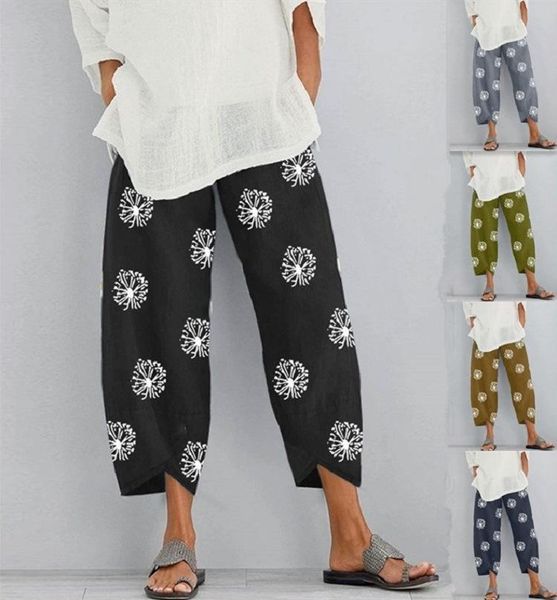women's leggings 2021 fashion loose dandelion print elastic waist pocket pants, Black
women's leggings 2021 fashion loose dandelion print elastic waist pocket pants, Black