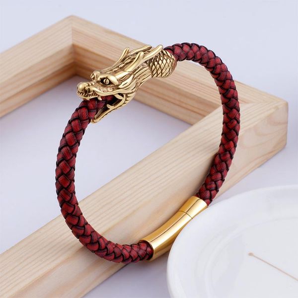 charm bracelets haolynjoy dragon bangles for men 22cm gold stainless steel red leather rope personality punk jewelry, Golden;silver
charm bracelets haolynjoy dragon bangles for men 22cm gold stainless steel red leather rope personality punk jewelry, Golden;silver