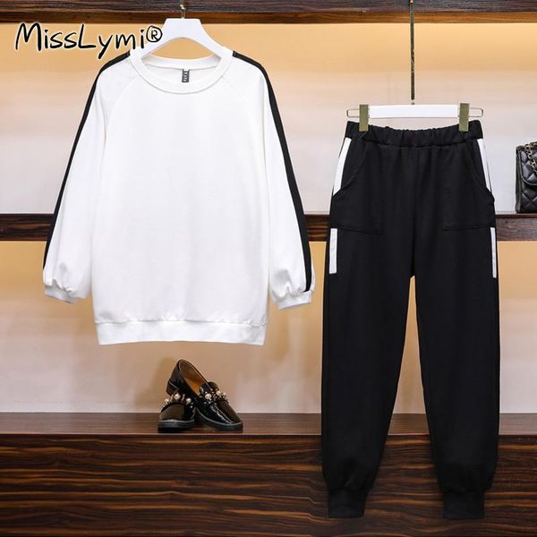 women's tracksuits l-5xl plus size tracksuit women autumn 2021 long sleeve sweatshirts and elastic waist harem pants loose two piece se, Gray
women's tracksuits l-5xl plus size tracksuit women autumn 2021 long sleeve sweatshirts and elastic waist harem pants loose two piece se, Gray