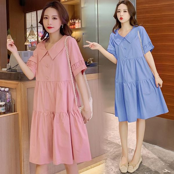 4088# maternity clothes summer cotton turn down collar short sleeves loose stylish dress pregnant women mom dresses, White
4088# maternity clothes summer cotton turn down collar short sleeves loose stylish dress pregnant women mom dresses, White