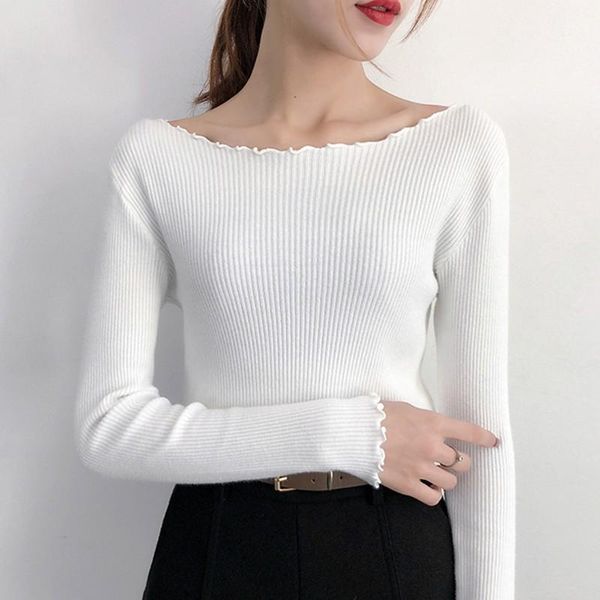 women's sweaters beforw autumn women collar sweater all-match long sleeved shirt slim one-neck female thread tight pullover, White;black
women's sweaters beforw autumn women collar sweater all-match long sleeved shirt slim one-neck female thread tight pullover, White;black