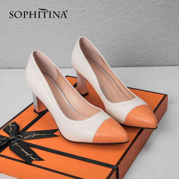 sophitina pumps woman genuine sheepskin leather patchwork pointed toe shallow super high thin heel office lady shoes pk04 210513, Black
sophitina pumps woman genuine sheepskin leather patchwork pointed toe shallow super high thin heel office lady shoes pk04 210513, Black
