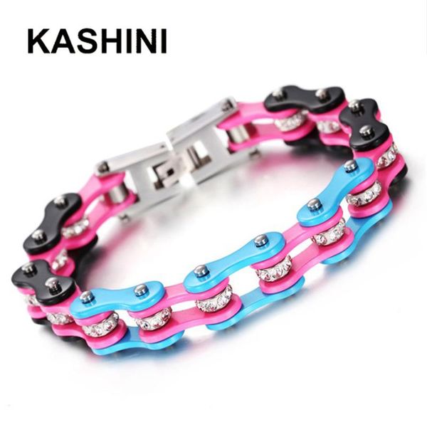 link, chain blue pink black bicycle stainless steel 316l motorcycle jewelry gift women's bracelets female crystal punk kashini
link, chain blue pink black bicycle stainless steel 316l motorcycle jewelry gift women's bracelets female crystal punk kashini