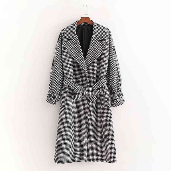 evfer women winter fashion houndstooth black za long woolen jackets with belt female casual sleeve thick coats oversize 210421, Black;brown
evfer women winter fashion houndstooth black za long woolen jackets with belt female casual sleeve thick coats oversize 210421, Black;brown
