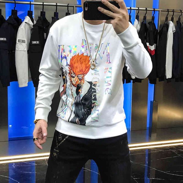 hoodies men's fashion fall ed custom letters animation imprinted around the neck sweater thin man, Black
hoodies men's fashion fall ed custom letters animation imprinted around the neck sweater thin man, Black