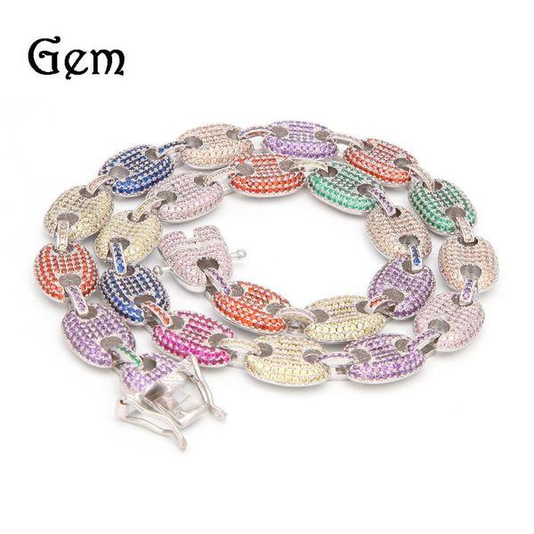 bangle hip hop colorful zircon pig nose chain coffee bean gold electroplating high grade jewelry multi specification, Black
bangle hip hop colorful zircon pig nose chain coffee bean gold electroplating high grade jewelry multi specification, Black