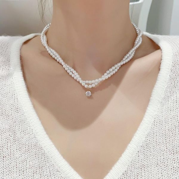 pendant necklaces origin summer unique design double layer pearl necklace for women korean fashion rhinestone wind jewelry, Silver
pendant necklaces origin summer unique design double layer pearl necklace for women korean fashion rhinestone wind jewelry, Silver