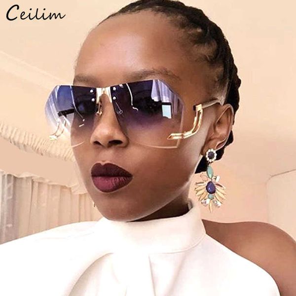 sun glasses 2021 irregular rimless glasses women brand designer alloy frame oversize gradient fashion female clear shades, White;black
sun glasses 2021 irregular rimless glasses women brand designer alloy frame oversize gradient fashion female clear shades, White;black
