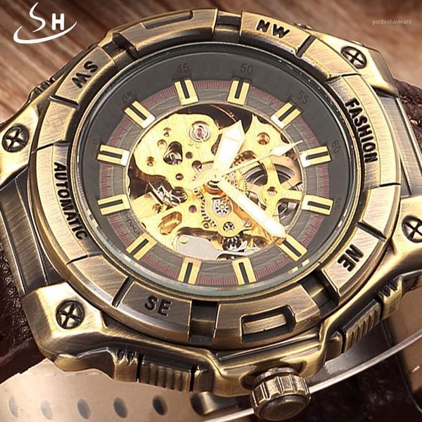 automatic skeleton mechanical watch men watches brand shenhua retro leather vintage luxury bronze sport relogio masculino wristwatches, Slivery;brown
automatic skeleton mechanical watch men watches brand shenhua retro leather vintage luxury bronze sport relogio masculino wristwatches, Slivery;brown
