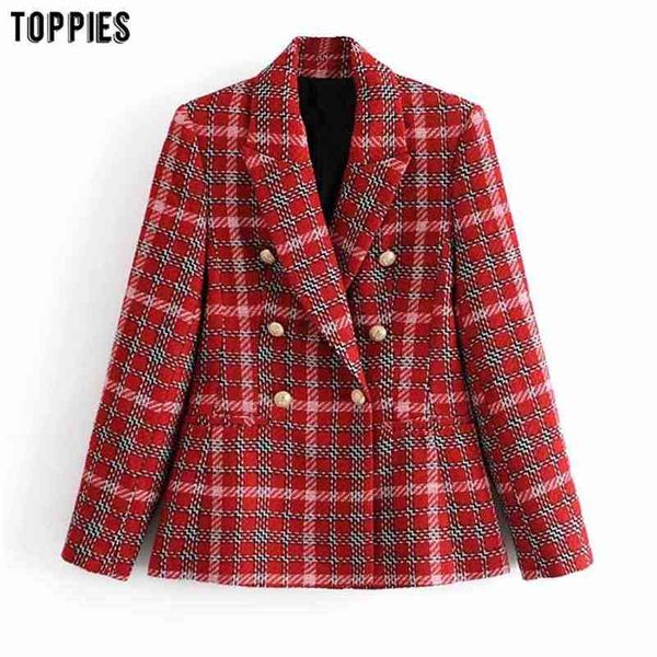 vintage plaid woolen jacket coat woman double breasted suits female outwear clothes 210421, White
vintage plaid woolen jacket coat woman double breasted suits female outwear clothes 210421, White