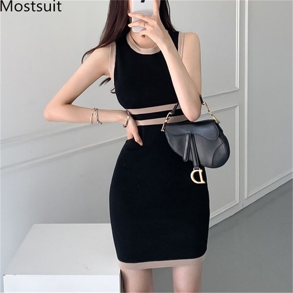korean color-blocked knitted mini dress women sleeveless o-neck pencil dresses fashion elegant vestidos femme 210513, Black;gray
korean color-blocked knitted mini dress women sleeveless o-neck pencil dresses fashion elegant vestidos femme 210513, Black;gray