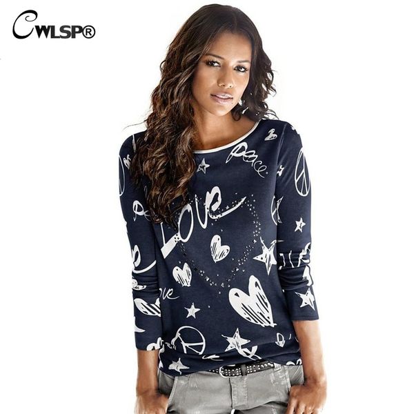 women's t-shirt cwlsp spring letter print female rhinestones heart pattern long sleeve o-neck casual qz2380, White
women's t-shirt cwlsp spring letter print female rhinestones heart pattern long sleeve o-neck casual qz2380, White