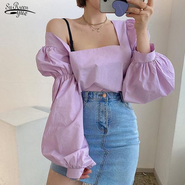 women's blouses & shirts autumn 2021 solid 4 colors sweet cotton vintage slim long puff sleeve chic square collar women blouse blusas, White
women's blouses & shirts autumn 2021 solid 4 colors sweet cotton vintage slim long puff sleeve chic square collar women blouse blusas, White