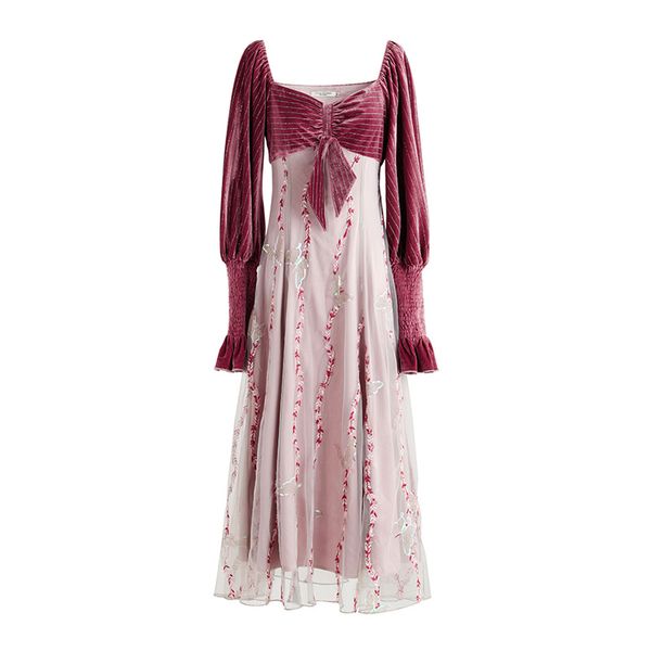 pink long sleeve autumn velvet mesh mid-calf midi dress vintage patchwork sequined d1474 210514, Black;gray
pink long sleeve autumn velvet mesh mid-calf midi dress vintage patchwork sequined d1474 210514, Black;gray