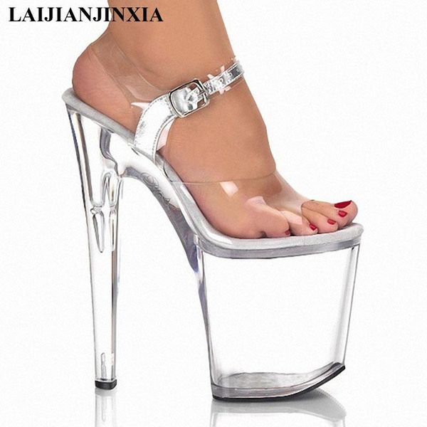 20cm high-heeled shoes transparent crystal sandals wedding dress back strap party exotic dancer, Black
20cm high-heeled shoes transparent crystal sandals wedding dress back strap party exotic dancer, Black