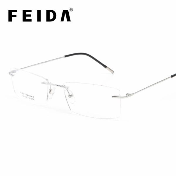 fashion sunglasses frames pure titanium clear eyeglasses rimless optical prescription spectacle frame men women light eye glasses with hinge, Black
fashion sunglasses frames pure titanium clear eyeglasses rimless optical prescription spectacle frame men women light eye glasses with hinge, Black