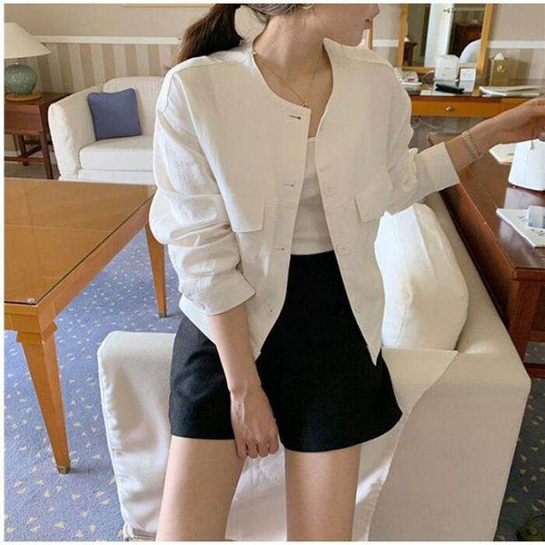 women's jackets 2021 summer autumn jacket casual pockets fashionable cargo outerwear cotton and linen short cl423, Black;brown
women's jackets 2021 summer autumn jacket casual pockets fashionable cargo outerwear cotton and linen short cl423, Black;brown