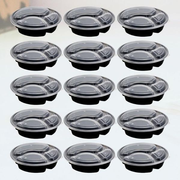 dinnerware sets 15pcs disposable round plastic bento box 3-compartment meal prep container safe storage containers
dinnerware sets 15pcs disposable round plastic bento box 3-compartment meal prep container safe storage containers