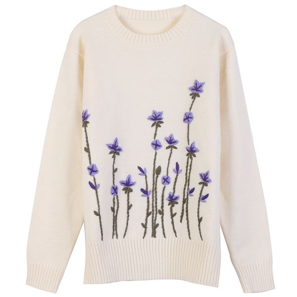 women's sweaters korean fashion women winter long-sleeved flower embroidery loose white knitted pullover brand design sweater christmas, White;black
women's sweaters korean fashion women winter long-sleeved flower embroidery loose white knitted pullover brand design sweater christmas, White;black