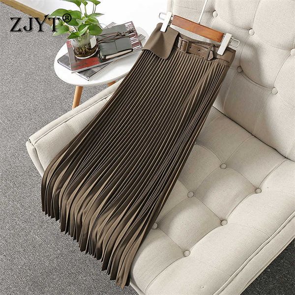 spring designers runway fashion high waist elegant solid long office party pleated skirts women 210601, Black
spring designers runway fashion high waist elegant solid long office party pleated skirts women 210601, Black